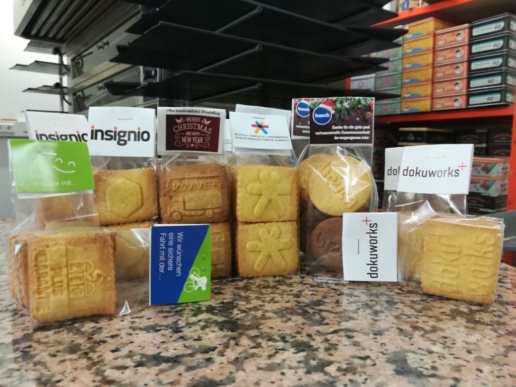 Logokekse, bedruckte Kekse, Kekse Prägung, individuelle Kekse, Firmenkekse