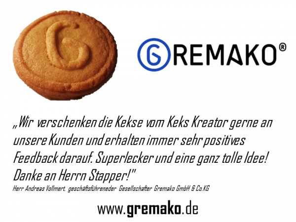 Gremako Kekse mit Logo